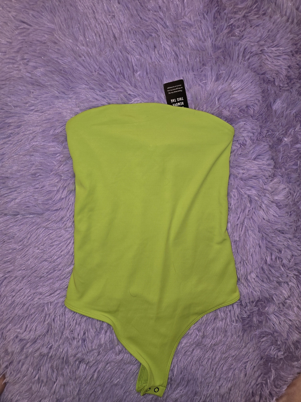 Express Lime Green Strapless Bodysuit